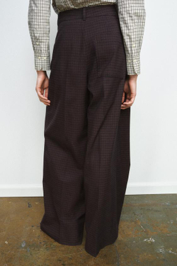 ZARA БРЮКИ В КЛЕТКУ С ЗАЩИПАМИ — ZW COLLECTION, КОРИЧНЕВЫЙ/СИНИЙ