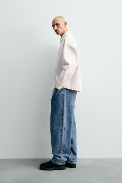 ZARA X CHAMPION ® ДЖИНСЫ СВОБОДНОГО КРОЯ, ВЫЦВЕТШИЙ СИНИЙ