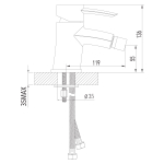 LM3208C Атлантисс Смеситель для биде хром (135R) (к/к 6)