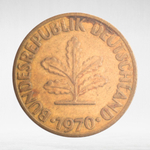 Germany, 10 Pfennigs, 1970, (Hamburg Mint - "J"), VF