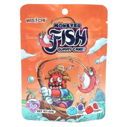 Жевательные конфеты Fruitastic Monster Fish со вкусом голубики и клубники