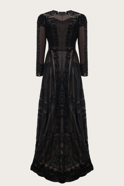 ПЛАТЬЕ ИЗ КРУЖЕВА С РУЧНОЙ ВЫШИВКОЙ