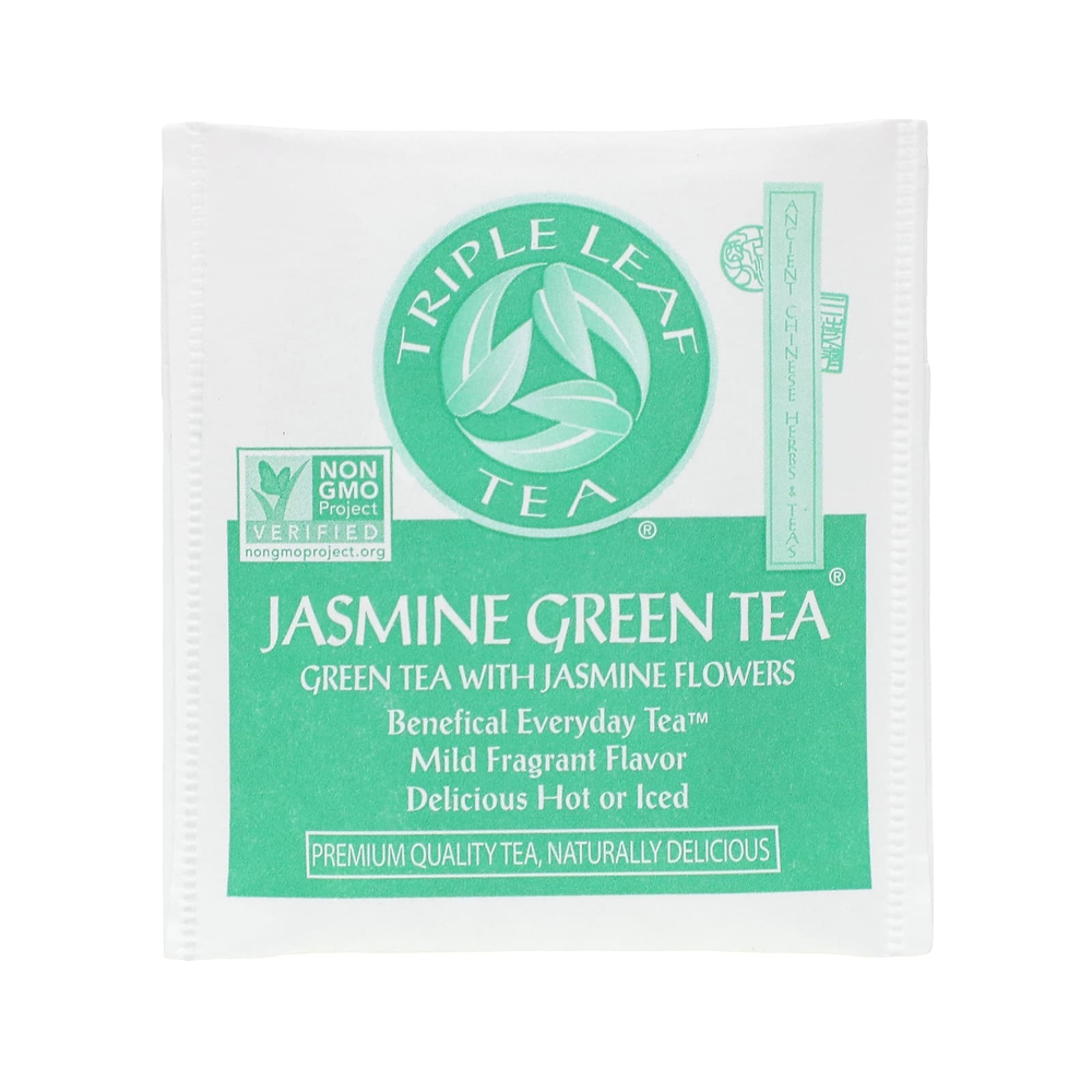 Triple Leaf Tea, зеленый чай с жасмином, 20 чайных пакетиков, 38 г (1,34 унции)