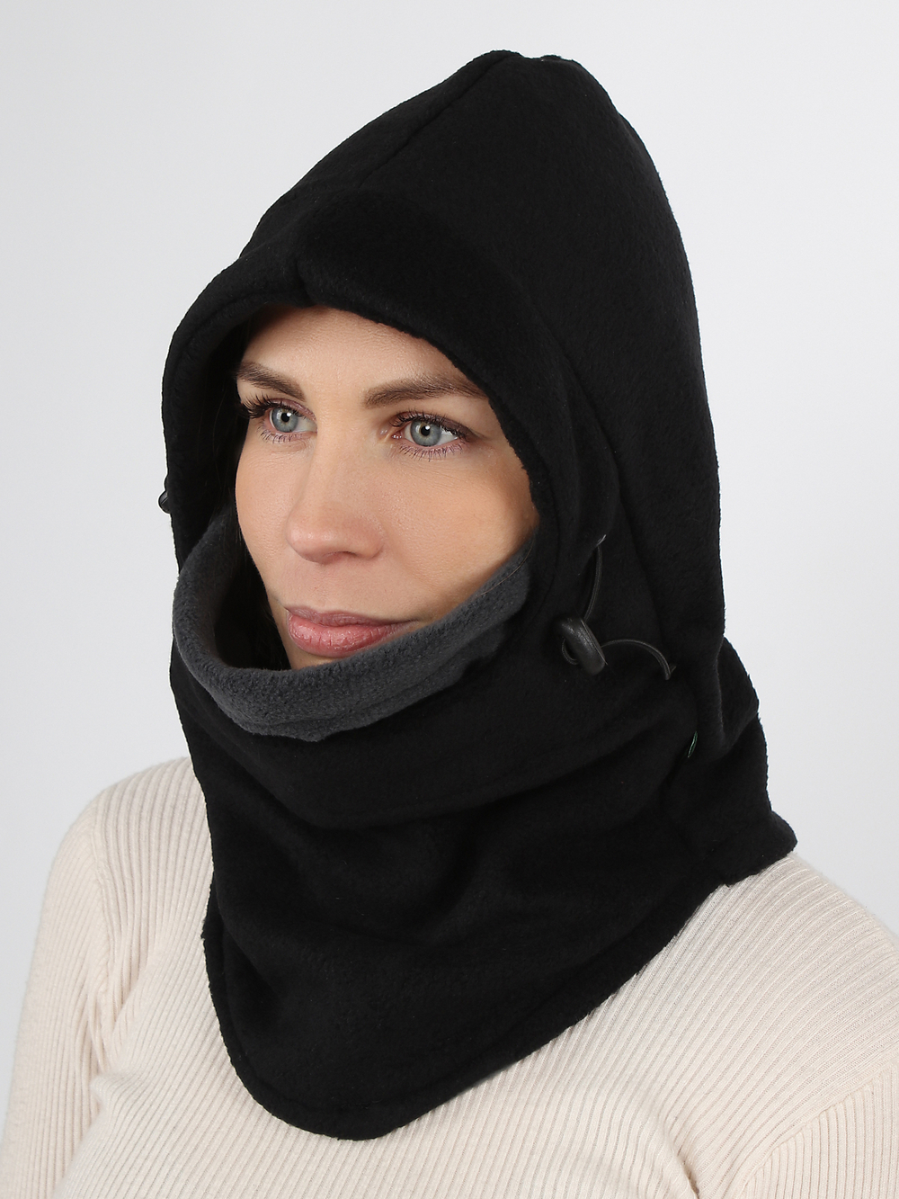 Женская шлем- балаклава "PRIVAL" цвет черный с серым