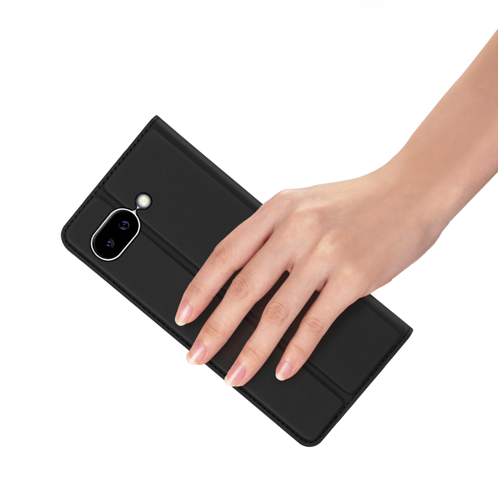 Чехол книжка из PU кожи черного цвета от Dux Ducis для Google Pixel 9a, серия Skin Pro Series Case