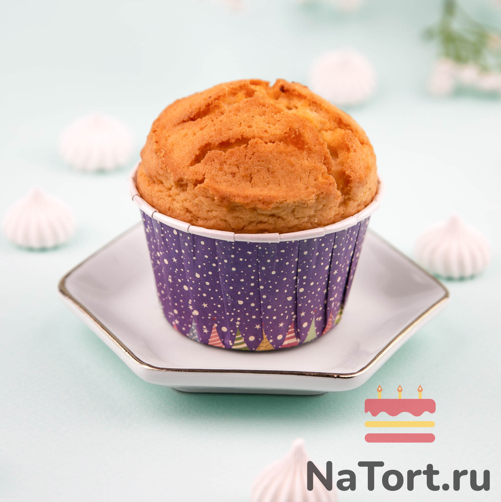 Формы бумажные с ламинацией «Маффин» 50х40 мм (Новогодние флажки ) 100 шт