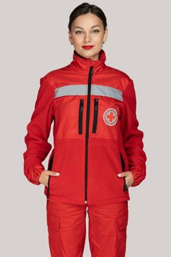 Толстовка флисовая женская Скорая помощь Medicline цв. КРАСНЫЙ