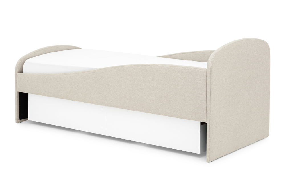 Детская мягкая кровать с ящиком Бельмарко Letmo карамель рогожка