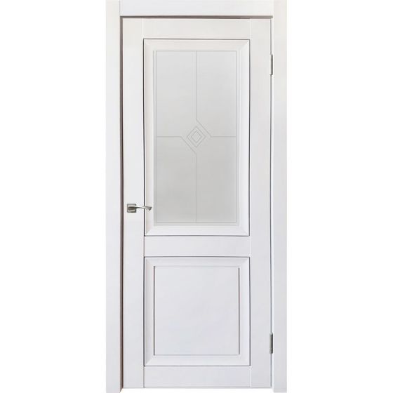 Дверь экошпон Decanto 1 barhat white остеклённая
