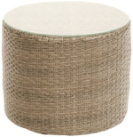 Стол плетеный со стеклом кофейный Tagliamento Alexia Ray, белый