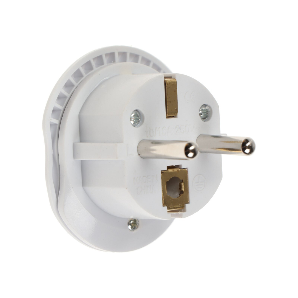 Переходник универсальный 16А, с з/к, 220 В, белый