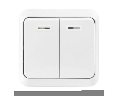 Выключатель Smartbuy 2-клавишный с индикатором 10А "Юпитер" (SBE-03w-10-SW2-1), белый