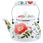 Чайник сталь, эмал, 2.5 л, ручк бакелит, Appetite, Дикая роза, индукц, FT5-2,5-DR