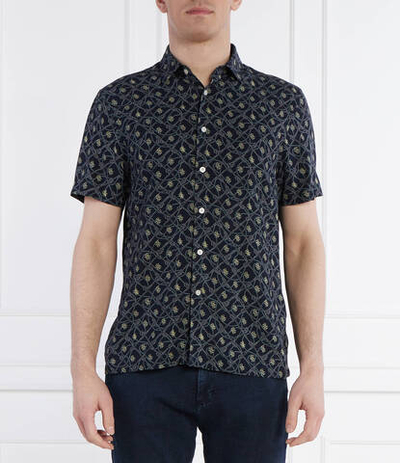 Рубашка SS COLLIN AOP GUESS - темно-синий(M4GH24 WO089)