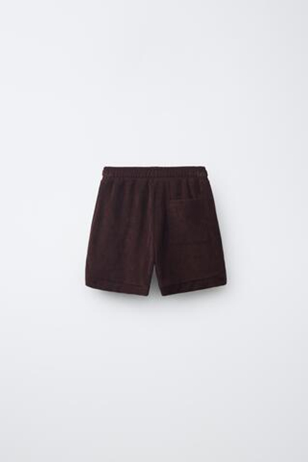 ZARA ШОРТЫ ИЗ МАХРОВОЙ ТКАНИ, КОРИЧНЕВЫЙ