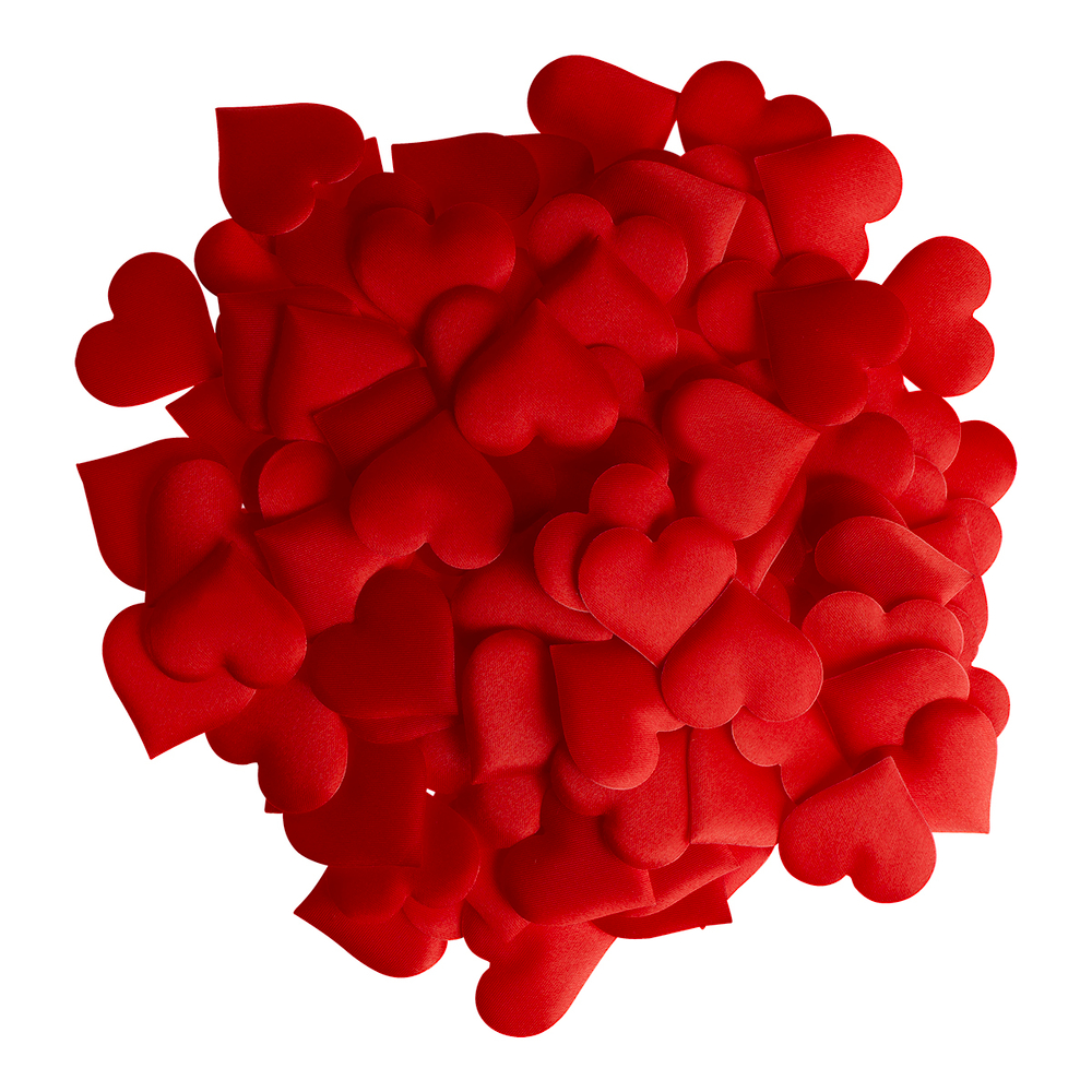 Наполнитель для подарков, 3см, "Red hearts", MESHU, 100шт., красный MS_65912