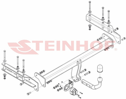 Фаркоп Steinhof A-055 для Audi A6 Allroad C5 (Quattro) 05/2000-04/2005(паспорт и сертификат в комплекте)(без электрики)
