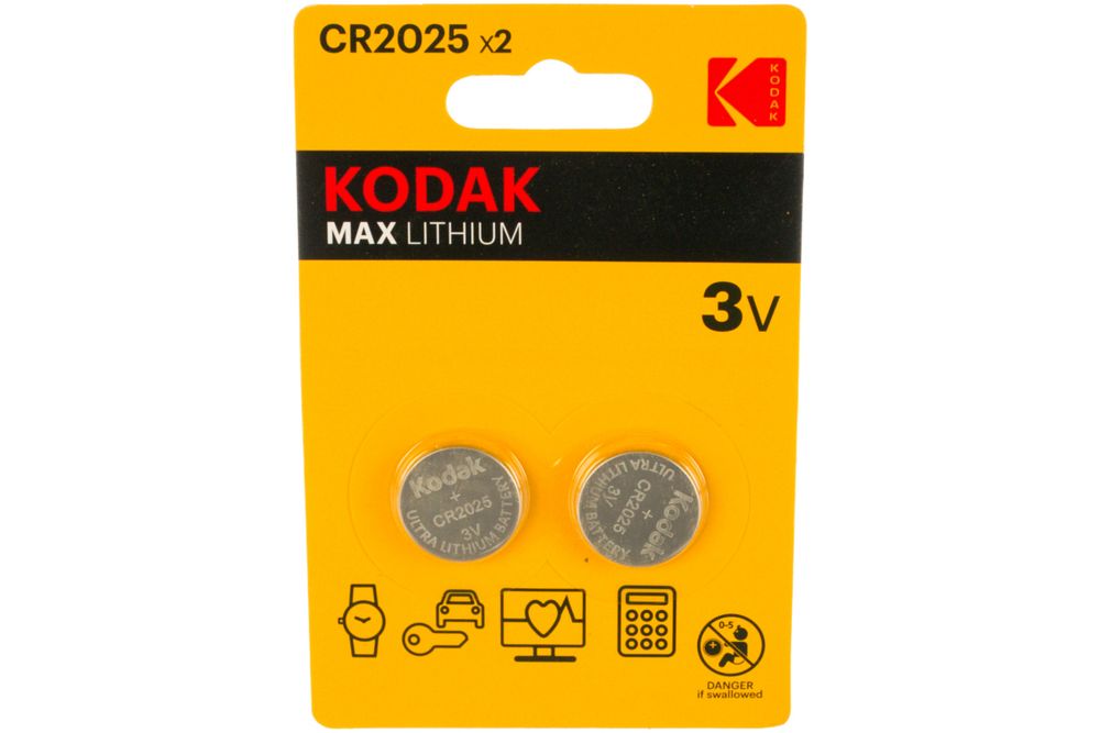 Батарейки Kodak CR2025-5BL MAX Lithium