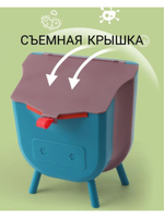 Контейнер для мусора "Питер Маркет", подвесной, складной, с крышкой, черный