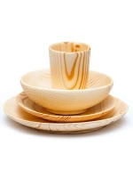 Набор тарелок+стакан  "ABIES SIBIRICA".