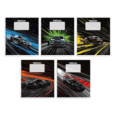 Тетрадь А5 12л кл. Феникс+ "Неоновые тачки" выб.УФ-лак, белизна 100%