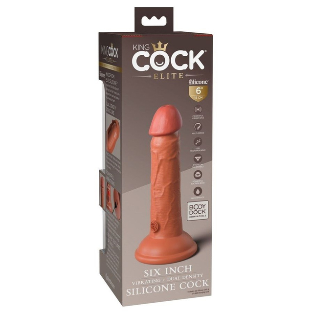 Вибратор King Cock Elite Dual Density реалистик, 15 см