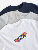 Футболка для мальчика Next E45-246, 3 шт., Серый, Белый, Темно-синий