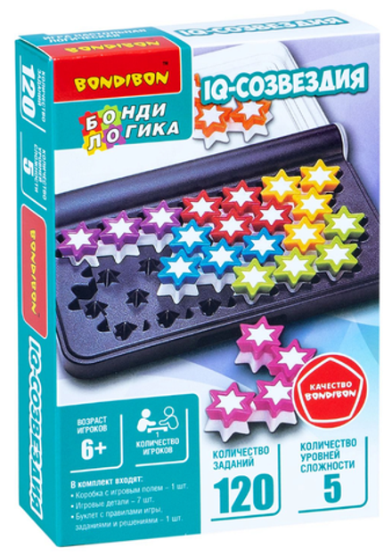 Детская логическая настольная игра "IQ-созвездия" Bondibon