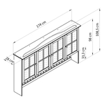 Dipriz Шкаф Лена 4 двери из сосны, с полками (верхняя часть буфета Лена), серый/антик