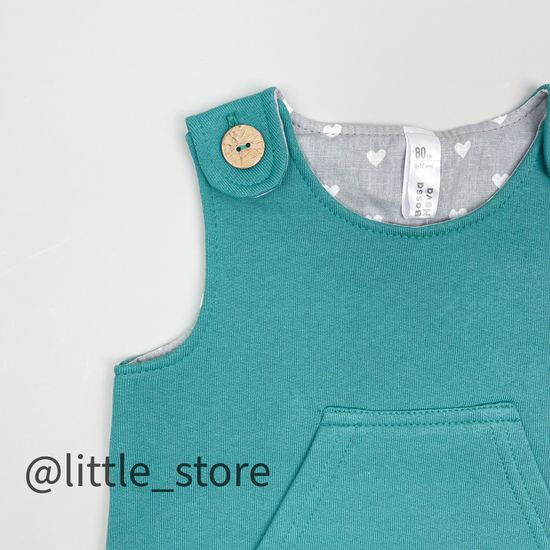 Сарафан из футера с начесом, Бирюзовый