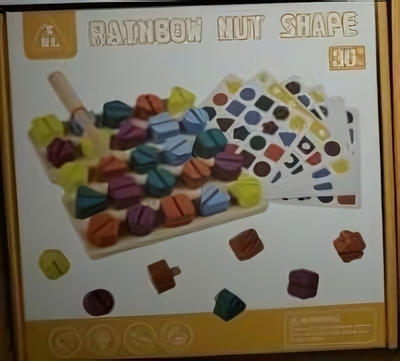 Конструктор деревянный с болтами 27 дет + карточки, коробка C-41951