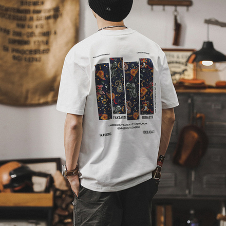 Футболка мужская с короткими рукавами JerRenault американская ретро, новая модель прилива свободная мужская футболка