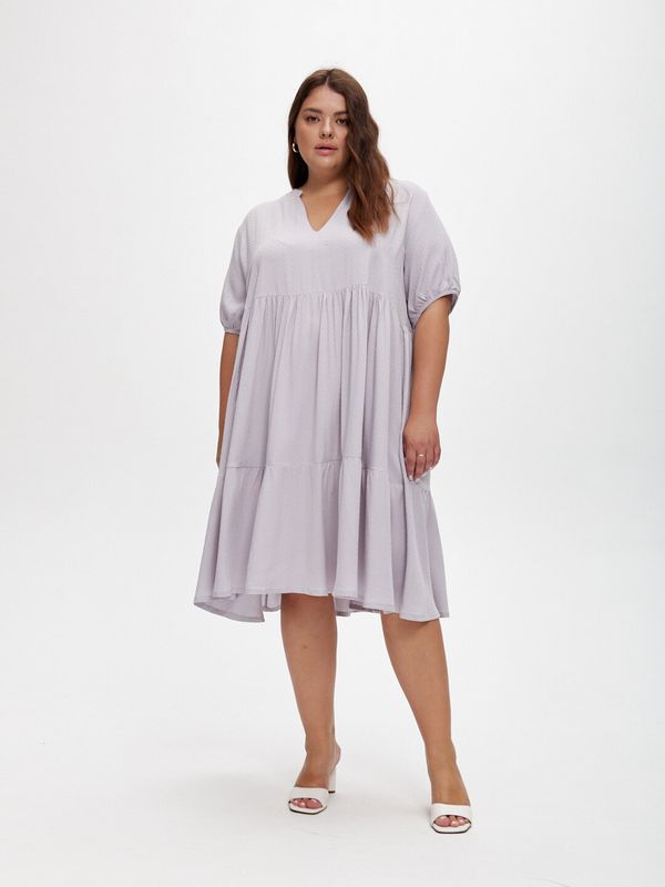 Платье ярусное, жемчужный