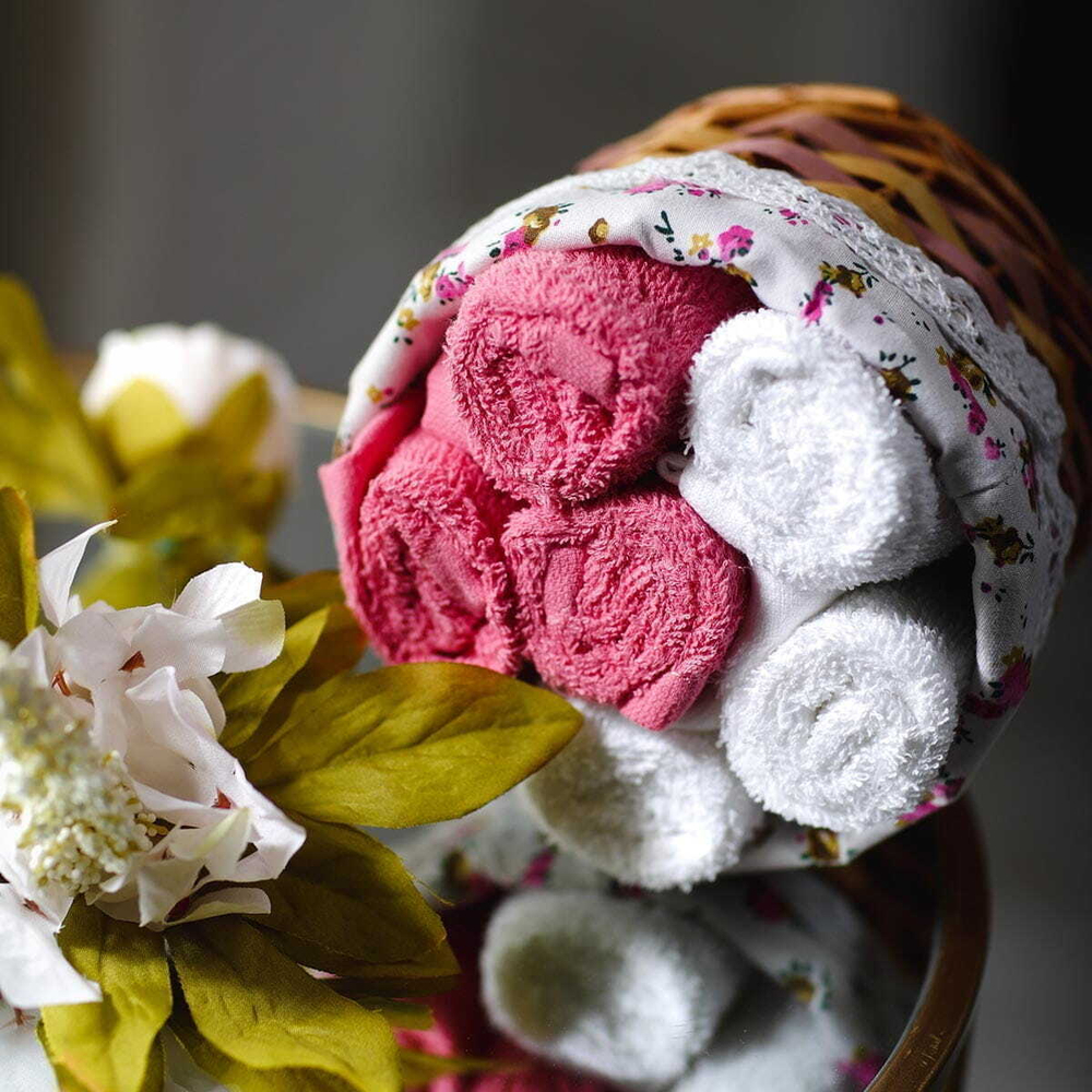 Набор полотенец 6шт 30x30 Arya home Garden розовый