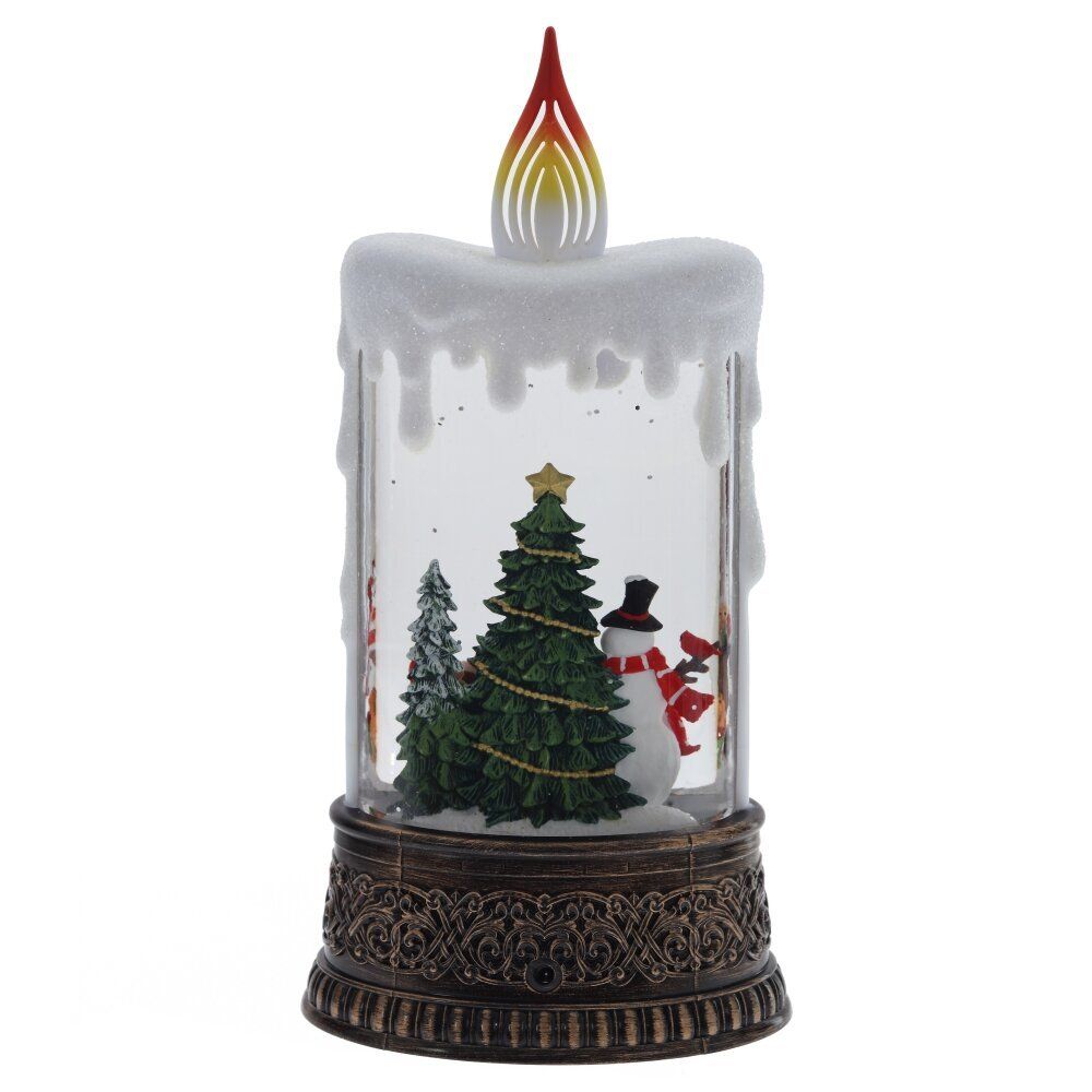 GAEM Изделие декоративное "Свеча" (подсвет, муз, вьюга, 3хААА н/п +USB), L12,5 W8 H25 см