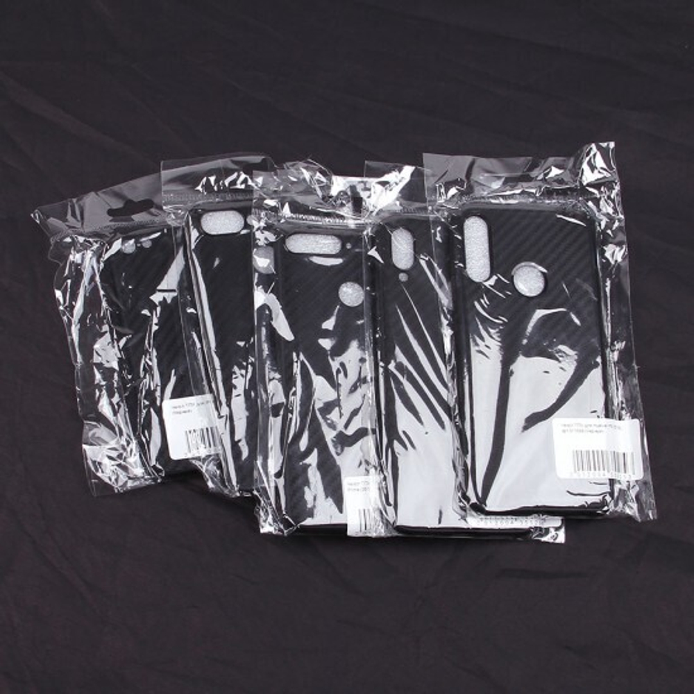 Чехол ТПУ карбон для Samsung Galaxy A60, 011068 Черный