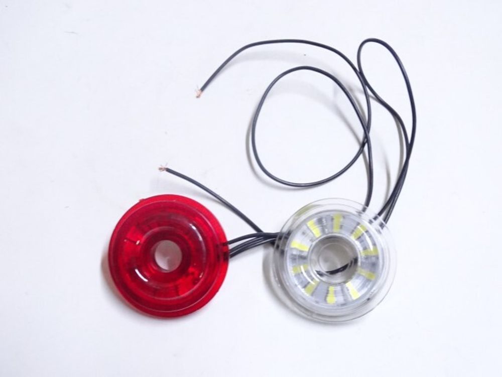 Фонарь габаритов элемент красный/белый светод. 12-24V (бегущий огонь) (Евросвет)