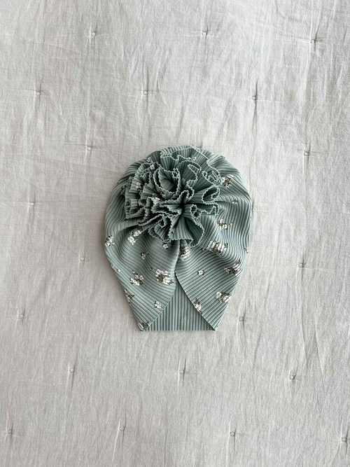 Тюрбан лапша в цветочек, Бирюза