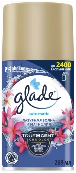 Glade Сменный баллон для автоматического освежителя Лазурная волна и магнолия, 269 мл