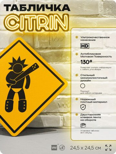 Табличка "Варвар" шуточная прикольная табличка на дверь и стену, для офиса и дома, декоративный знак, 24,5х24,5 см, пластиковая, Айдентика Технолоджи