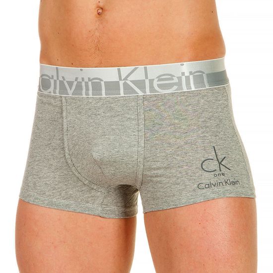 Трусы мужские боксеры серые с двухцветной резинкой steel Calvin Klein