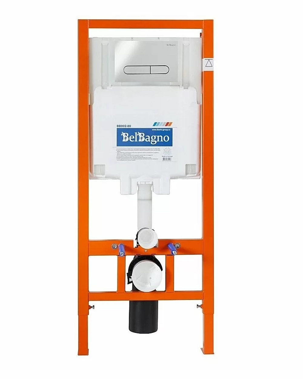 Унитаз подвесной BelBagno Amanda BB051CHR безободковый, с крышкой микролифт, с инсталляцией и кнопкой хром