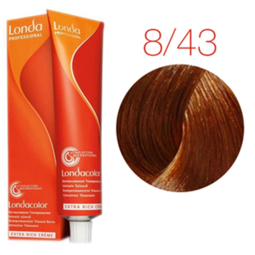 Londa Color инт.тонирование, 8/43 Светлый блонд медно-золотистый, 60мл