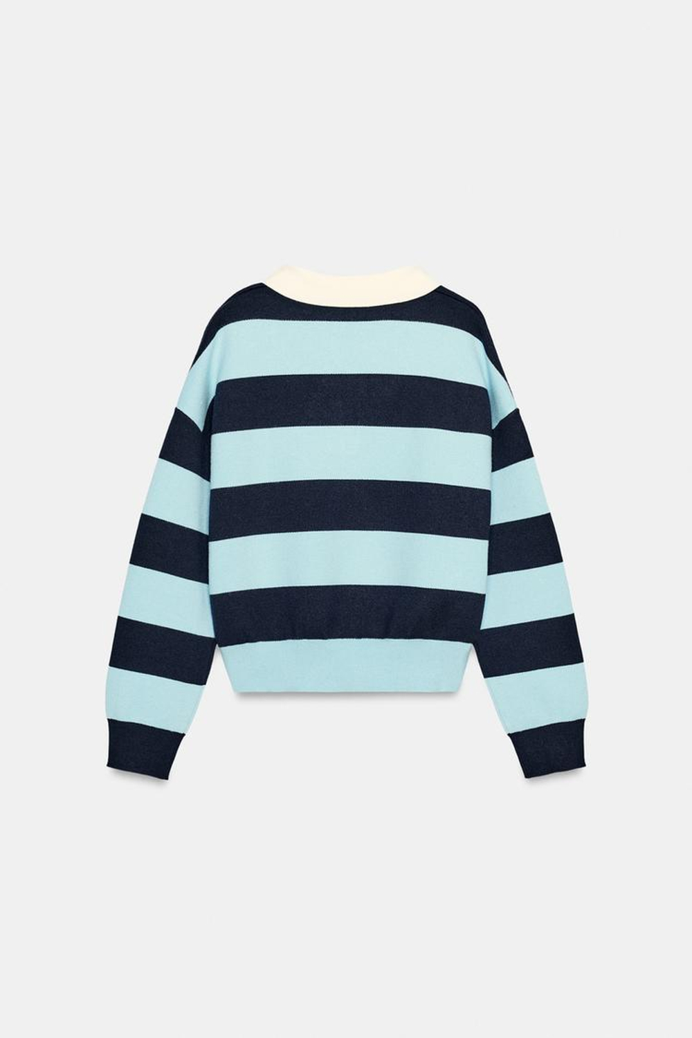 ZARA ПОЛО В ПОЛОСКУ, СИНИЙ