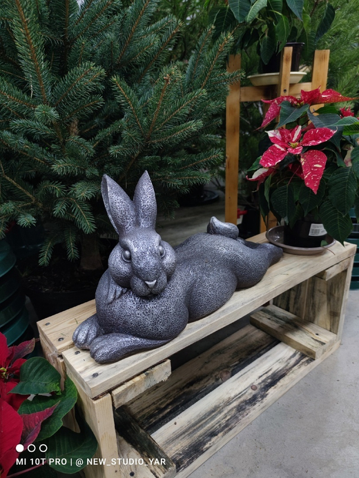 Садовая фигура Заяц Батончик серебряный Закупка М30 ноябрь 2025