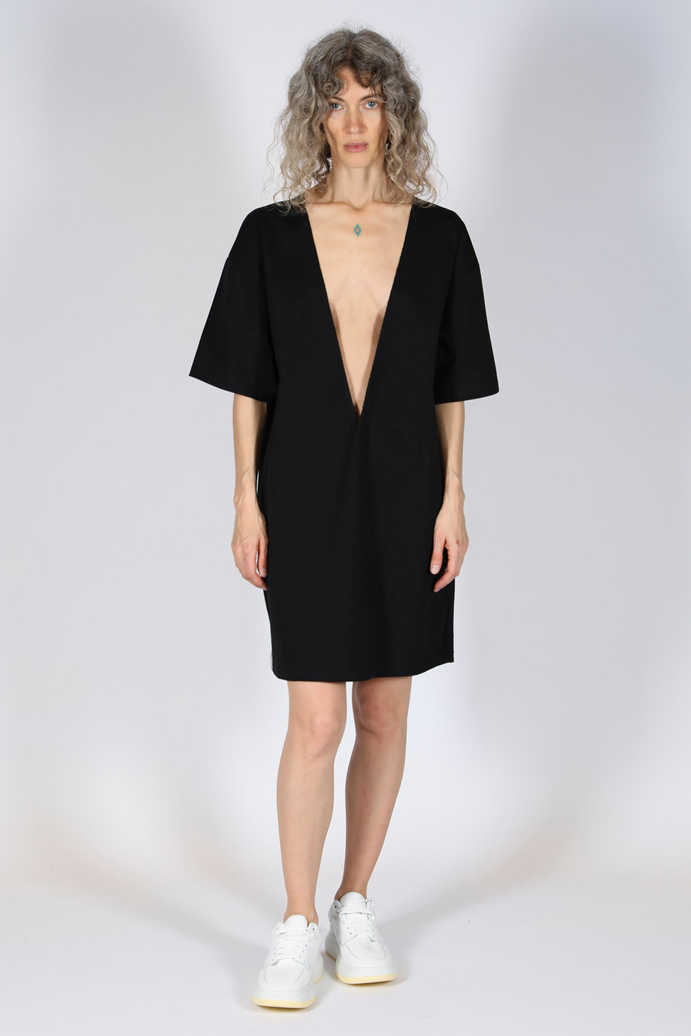 MM6 MAISON MARGIELA ПЛАТЬЕ ЧЕРНОЕ КОМБИНИРОВАННОЕ