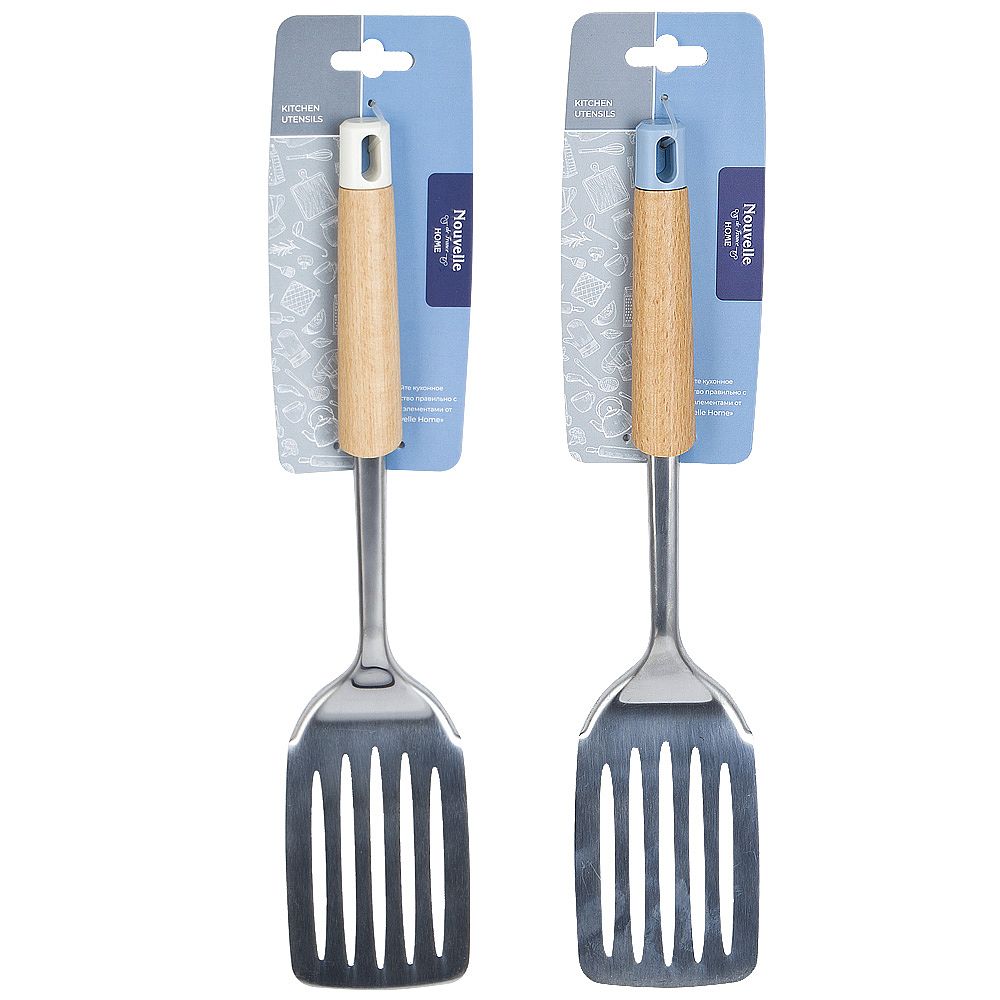 Лопатка поварская с прорезями " " 35,5*7,5*1,5см (2 вида) (упаковочный пакет)