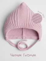 Чепчик для девочки вязаный на завязках на осень