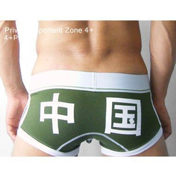 Мужские трусы хипсы 4+ Private Important Zone Green China