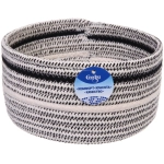 Корзинка вязаная интерьерная «ВАЛЬТА», цвет черный/белый, 21*11см, (лейбл селфи)